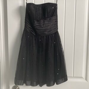 Black Sequin Strapless Dress